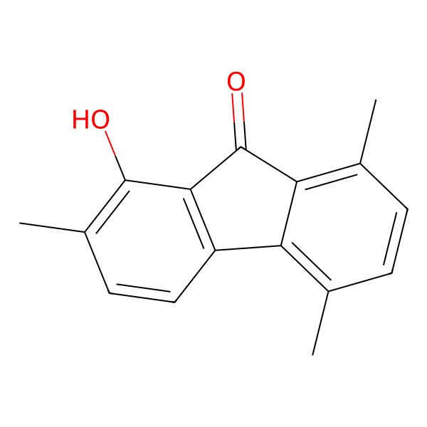 2D Structure of 1-Hydroxy-2,5,8-trimethylfluoren-9-one