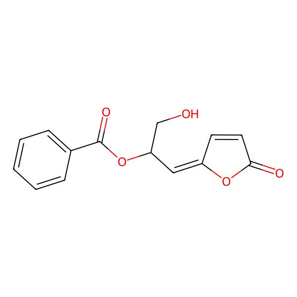 2D Structure of [1-Hydroxy-3-(5-oxofuran-2-ylidene)propan-2-yl] benzoate