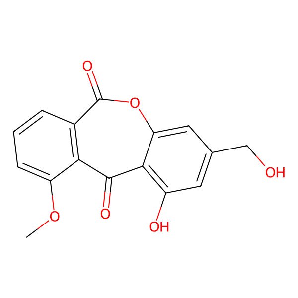 2D Structure of 1-Hydroxy-3-(hydroxymethyl)-10-methoxybenzo[c][1]benzoxepine-6,11-dione