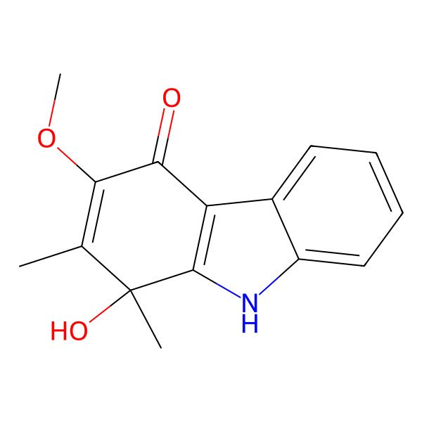 2D Structure of 1-hydroxy-3-methoxy-1,2-dimethyl-9H-carbazol-4-one