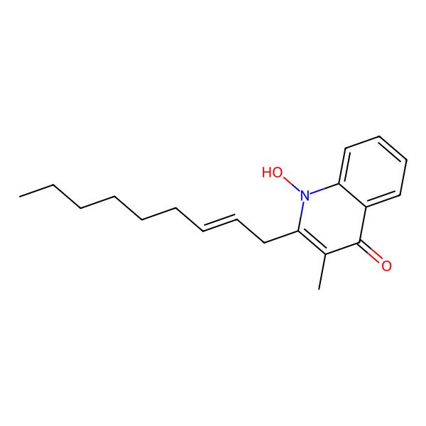 2D Structure of 1-Hydroxy-3-methyl-2-(non-2-en-1-yl)quinolin-4(1H)-one