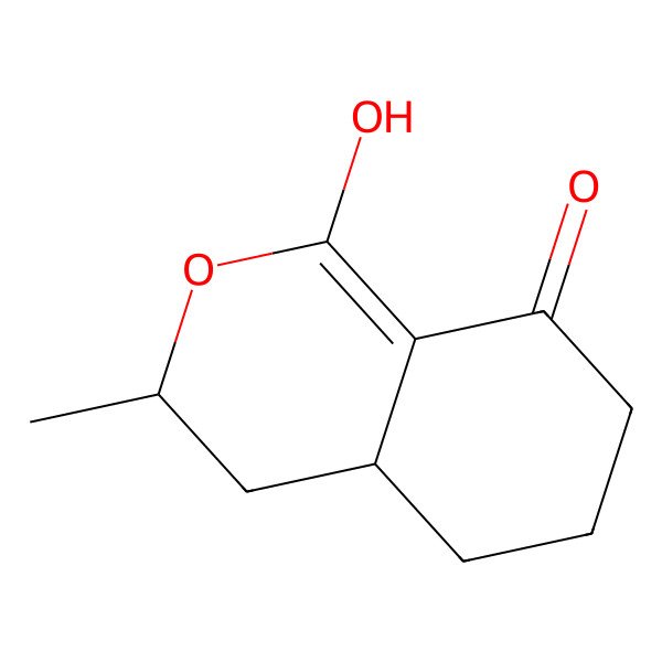 2D Structure of 1-hydroxy-3-methyl-3,4,4a,5,6,7-hexahydroisochromen-8-one