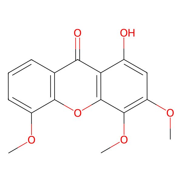 2D Structure of 1-Hydroxy-3,4,5-trimethoxyxanthone