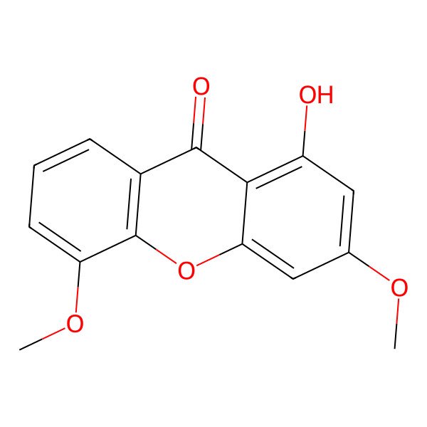 2D Structure of 1-Hydroxy-3,5-dimethoxy-xanthen-9-one