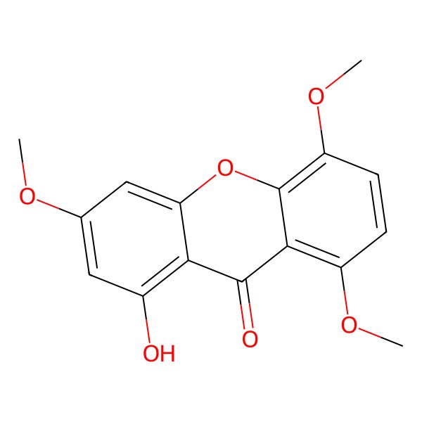 2D Structure of 1-Hydroxy-3,5,8-trimethoxyxanthen-9-one