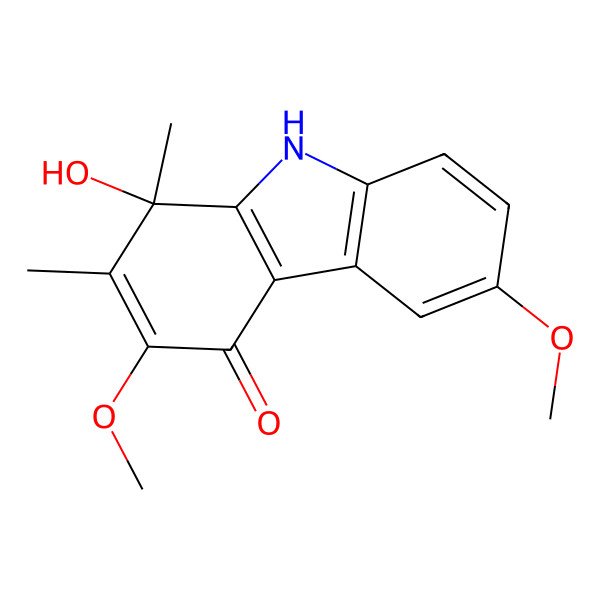 2D Structure of 1-hydroxy-3,6-dimethoxy-1,2-dimethyl-9H-carbazol-4-one