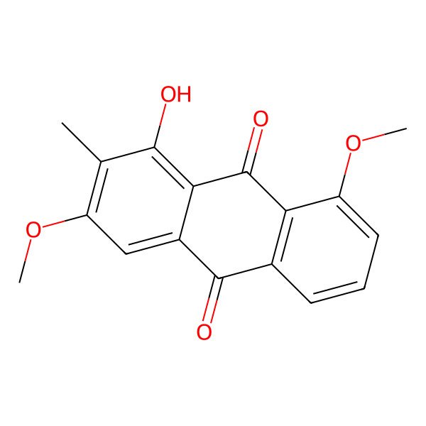 2D Structure of 1-Hydroxy-3,8-dimethoxy-2-methylanthracene-9,10-dione