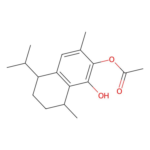 2D Structure of (1-Hydroxy-3,8-dimethyl-5-propan-2-yl-5,6,7,8-tetrahydronaphthalen-2-yl) acetate