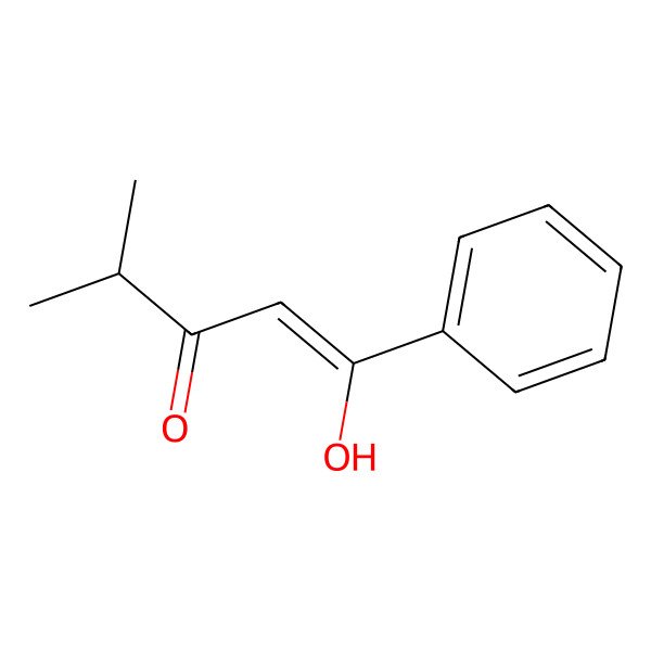 2D Structure of 3-Hydroxy-4-methyl-1-phenylpent-2-en-1-one