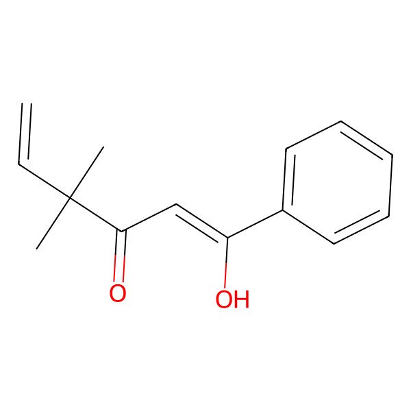2D Structure of 1-Hydroxy-4,4-dimethyl-1-phenylhexa-1,5-dien-3-one