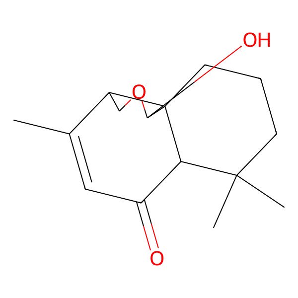 2D Structure of 1-hydroxy-4,7,7-trimethyl-3,3a,6a,8,9,10-hexahydro-1H-benzo[d][2]benzofuran-6-one