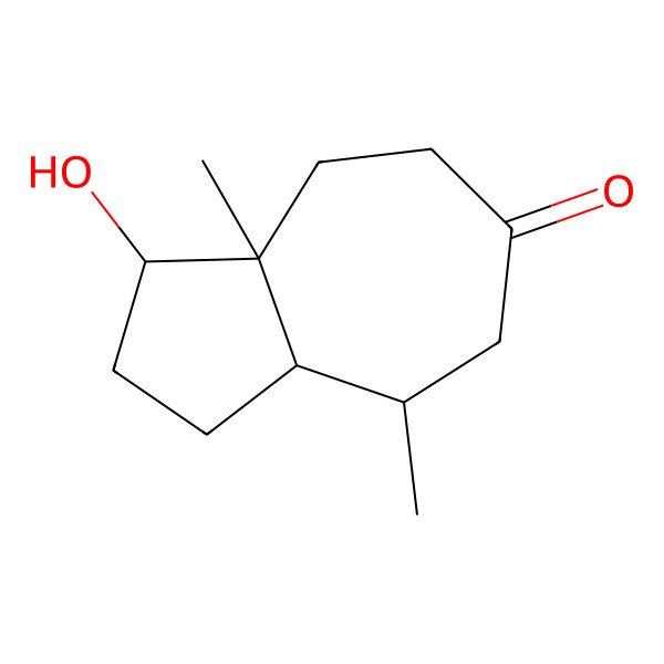 2D Structure of 1-Hydroxy-4,8a-dimethyl-1,2,3,3a,4,5,7,8-octahydroazulen-6-one 2D Structure of 1-Hydroxy-4,8a-dimethyl-1,2,3,3a,4,5,7,8-octahydroazulen-6-one