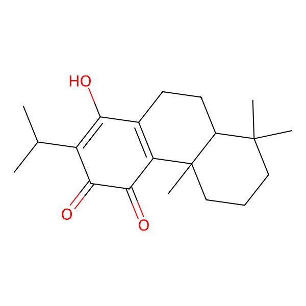 2D Structure of 1-Hydroxy-4b,8,8-trimethyl-2-propan-2-yl-5,6,7,8a,9,10-hexahydrophenanthrene-3,4-dione 2D Structure of 1-Hydroxy-4b,8,8-trimethyl-2-propan-2-yl-5,6,7,8a,9,10-hexahydrophenanthrene-3,4-dione