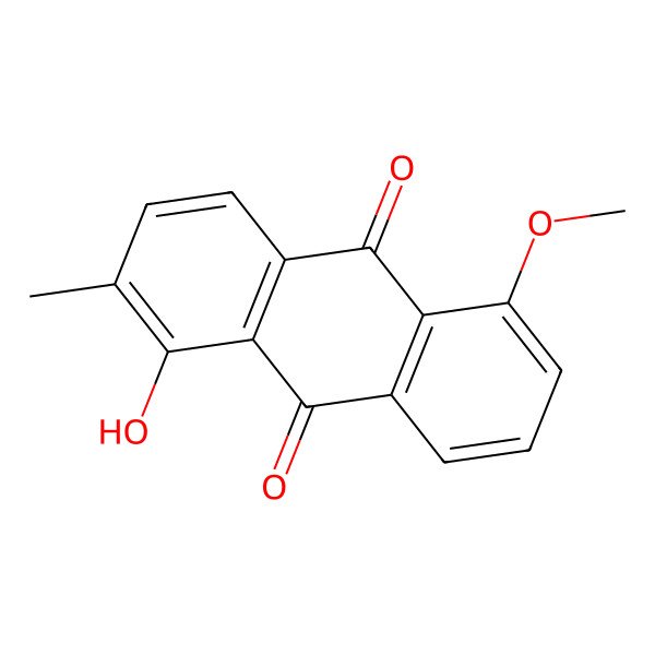 2D Structure of 1-Hydroxy-5-methoxy-2-methylanthracene-9,10-dione