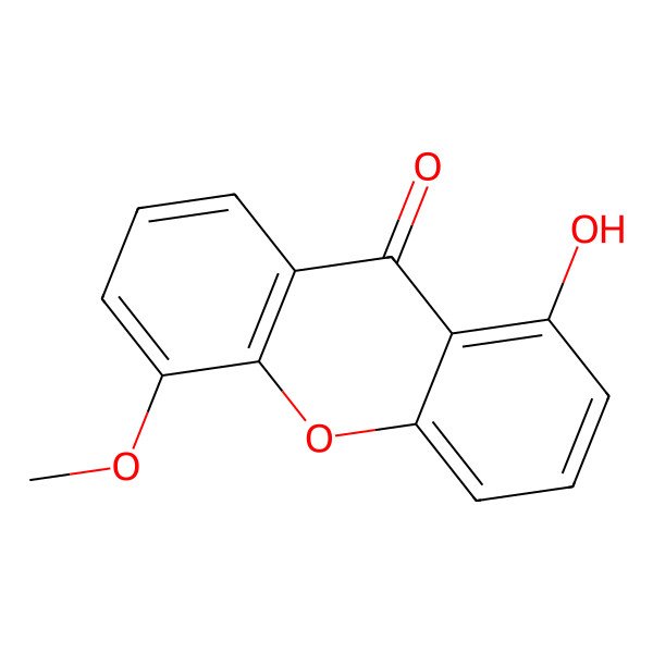 2D Structure of 1-Hydroxy-5-methoxyxanthone