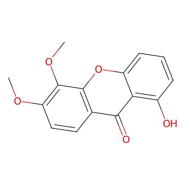 2D Structure of 1-Hydroxy-5,6-dimethoxyxanthone 2D Structure of 1-Hydroxy-5,6-dimethoxyxanthone