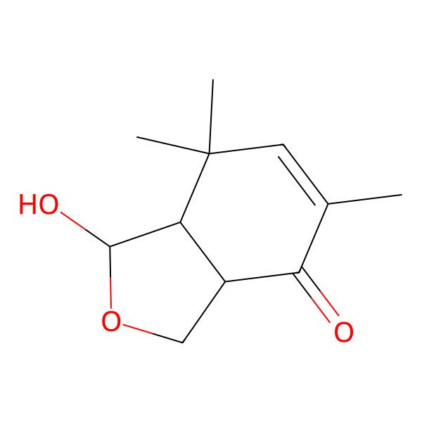 2D Structure of 1-Hydroxy-5,7,7-trimethyl-1,3,3a,7a-tetrahydro-2-benzofuran-4-one