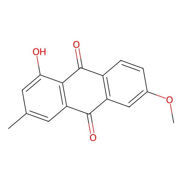 2D Structure of 1-Hydroxy-6-methoxy-3-methylanthracene-9,10-dione
