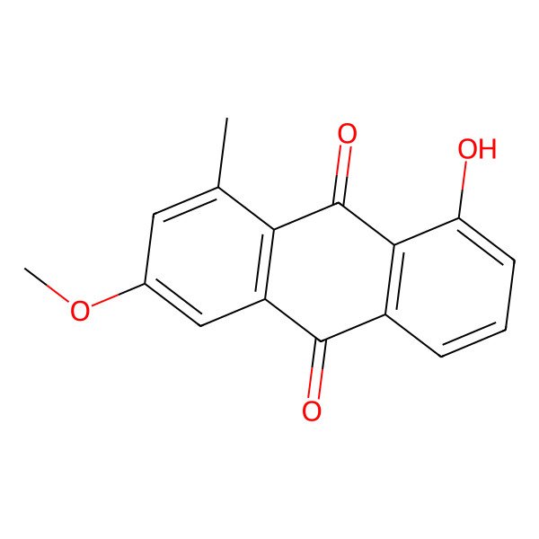 2D Structure of 1-Hydroxy-6-methoxy-8-methyl-anthraquinone 2D Structure of 1-Hydroxy-6-methoxy-8-methyl-anthraquinone
