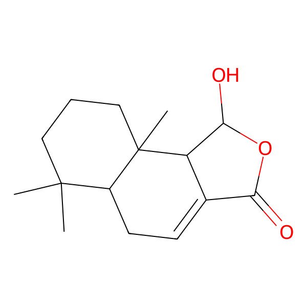 2D Structure of 1-hydroxy-6,6,9a-trimethyl-5,5a,7,8,9,9b-hexahydro-1H-benzo[e][2]benzofuran-3-one
