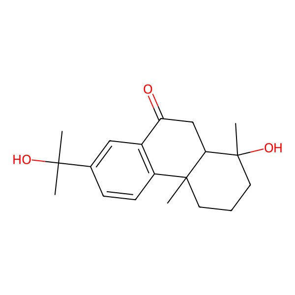 2D Structure of 1-hydroxy-7-(2-hydroxypropan-2-yl)-1,4a-dimethyl-3,4,10,10a-tetrahydro-2H-phenanthren-9-one