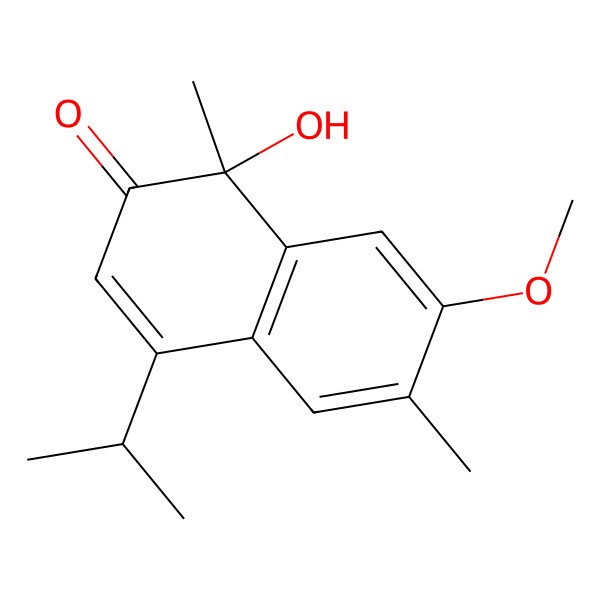 2D Structure of 1-Hydroxy-7-methoxy-1,6-dimethyl-4-(propan-2-yl)naphthalen-2(1H)-one