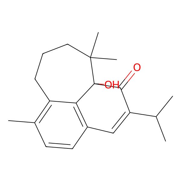 2D Structure of 1-Hydroxy-8,13,13-trimethyl-3-propan-2-yltricyclo[7.4.1.05,14]tetradeca-3,5(14),6,8-tetraen-2-one