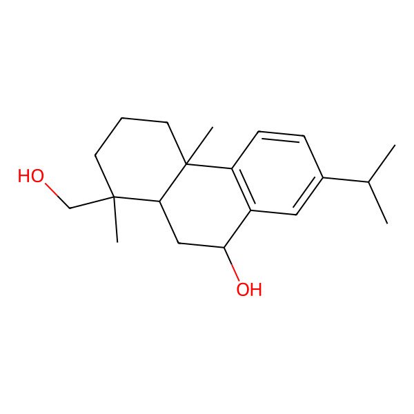 2D Structure of 1-(Hydroxymethyl)-1,4a-dimethyl-7-propan-2-yl-2,3,4,9,10,10a-hexahydrophenanthren-9-ol