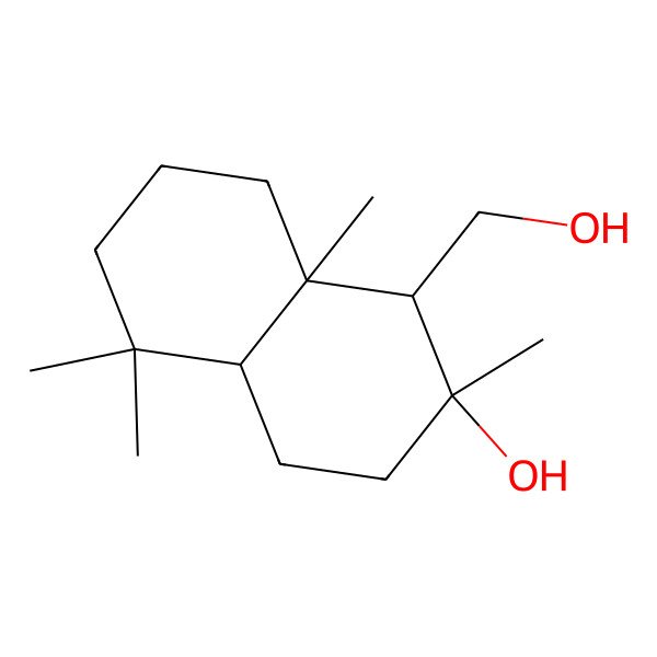 2D Structure of 1-(hydroxymethyl)-2,5,5,8a-tetramethyl-3,4,4a,6,7,8-hexahydro-1H-naphthalen-2-ol