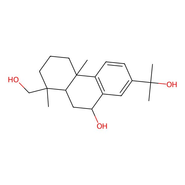2D Structure of 1-(Hydroxymethyl)-7-(2-hydroxypropan-2-yl)-1,4a-dimethyl-2,3,4,9,10,10a-hexahydrophenanthren-9-ol