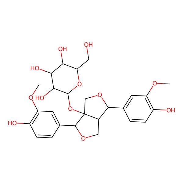 2D Structure of 1-Hydroxypinoresinol 1-O-glucoside 2D Structure of 1-Hydroxypinoresinol 1-O-glucoside