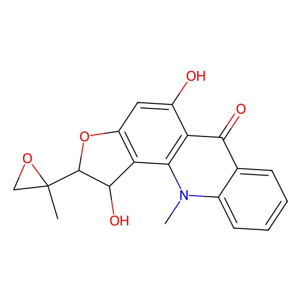 2D Structure of 1-Hydroxyrutacridone epoxide