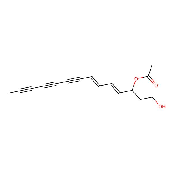2D Structure of 1-Hydroxytetradeca-4,6-dien-8,10,12-triyn-3-yl acetate