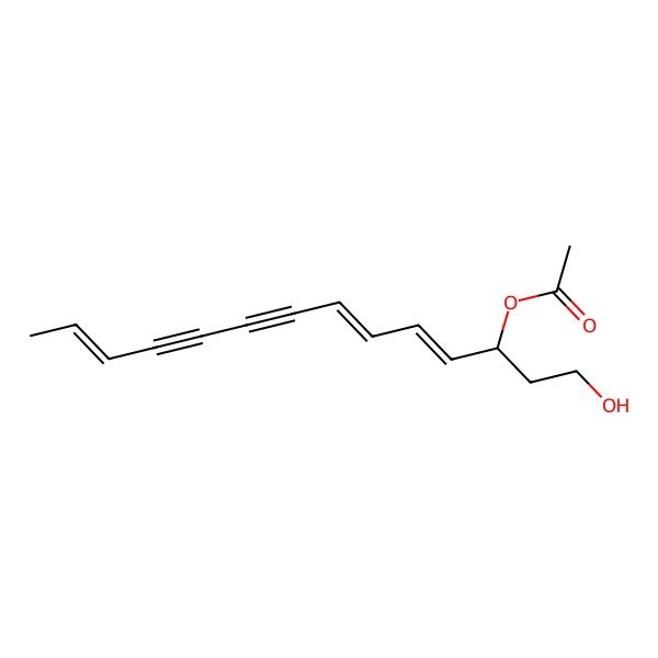 2D Structure of 1-Hydroxytetradeca-4,6,12-trien-8,10-diyn-3-yl acetate