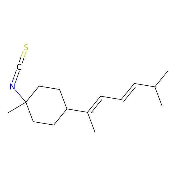 2D Structure of 1-isothiocyanato-1-methyl-4-[(2E,4E)-6-methylhepta-2,4-dien-2-yl]cyclohexane