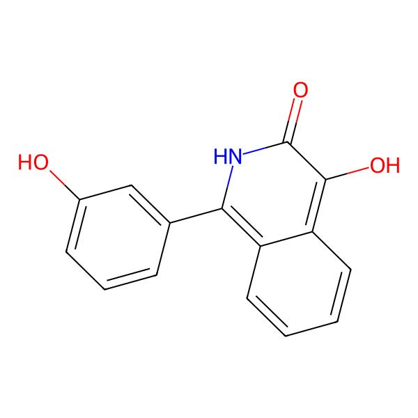 2D Structure of 1-(Meta-hydroxyphenyl)-4-hydroxy-3-isoquinolone