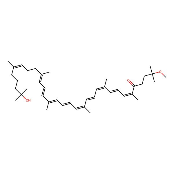 2D Structure of 1-Methoxy-1'-hydroxy-1,2,1',2',7',8'-hexahydro-psi,psi-caroten-4-on