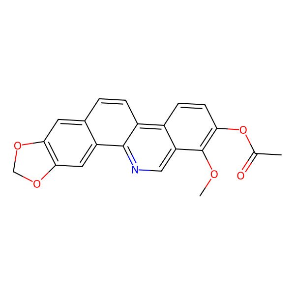 2D Structure of (1-Methoxy-[1,3]benzodioxolo[5,6-c]phenanthridin-2-yl) acetate
