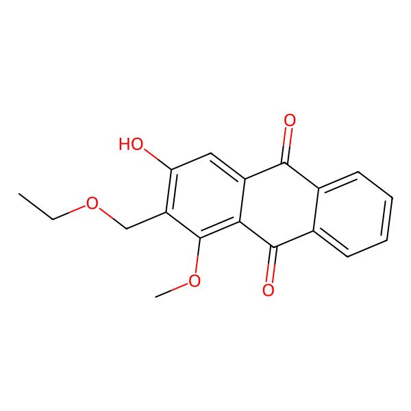 2D Structure of 1-Methoxy-3-hydroxy-2-ethoxymethylanthraquinone