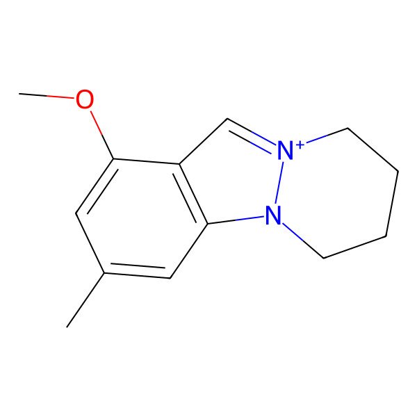 2D Structure of 1-Methoxy-3-methyl-6,7,8,9-tetrahydropyridazino[1,2-a]indazol-10-ium