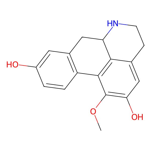 2D Structure of 1-methoxy-5,6,6a,7-tetrahydro-4H-dibenzo[de,g]quinoline-2,9-diol