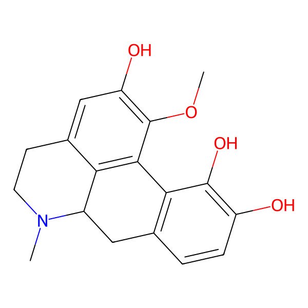 2D Structure of 1-methoxy-6-methyl-5,6,6a,7-tetrahydro-4H-dibenzo[de,g]quinoline-2,10,11-triol