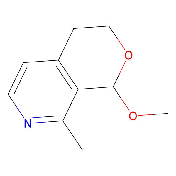 2D Structure of 1-methoxy-8-methyl-3,4-dihydro-1H-pyrano[3,4-c]pyridine
