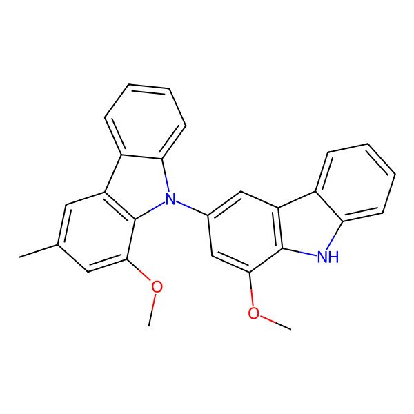 2D Structure of 1-methoxy-9-(1-methoxy-9H-carbazol-3-yl)-3-methylcarbazole