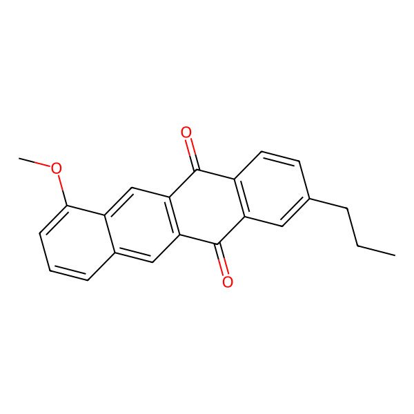 2D Structure of 1-Methoxy-9-propyltetracene-6,11-dione
