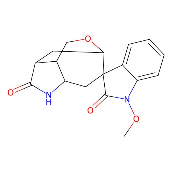 2D Structure of 1'-Methoxyspiro[10-oxa-5-azatricyclo[5.3.1.04,8]undecane-2,3'-indole]-2',6-dione