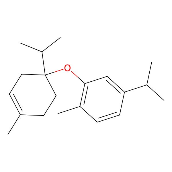 2D Structure of 1-methyl-2-[(1S)-4-methyl-1-propan-2-ylcyclohex-3-en-1-yl]oxy-4-propan-2-ylbenzene