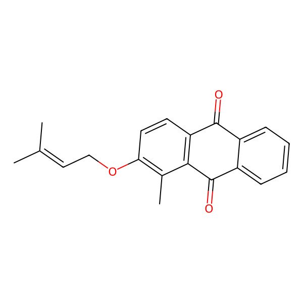 2D Structure of 1-Methyl-2-(3-methylbut-2-enoxy)anthracene-9,10-dione