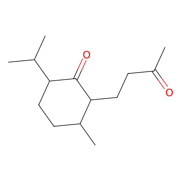 2D Structure of 1-Methyl-4-isopropyl-2-(3'-oxobutyl)-cyclohexan-3-one