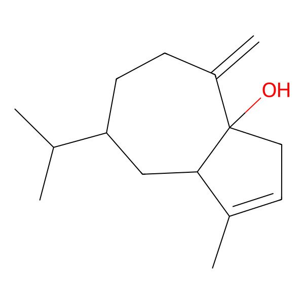 2D Structure of 1-Methyl-4-methylidene-7-propan-2-yl-3,5,6,7,8,8a-hexahydroazulen-3a-ol